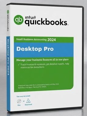 Quickbooks Desktop Pro 2024 DVD - Lifetime License for Windows